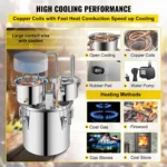 Succebuy 12/30L Alcohol Brewing Distiller DIY Moonshine Apparatus Stainless Steel Still Whisky Beer Brandy Home Appliance - Image 4
