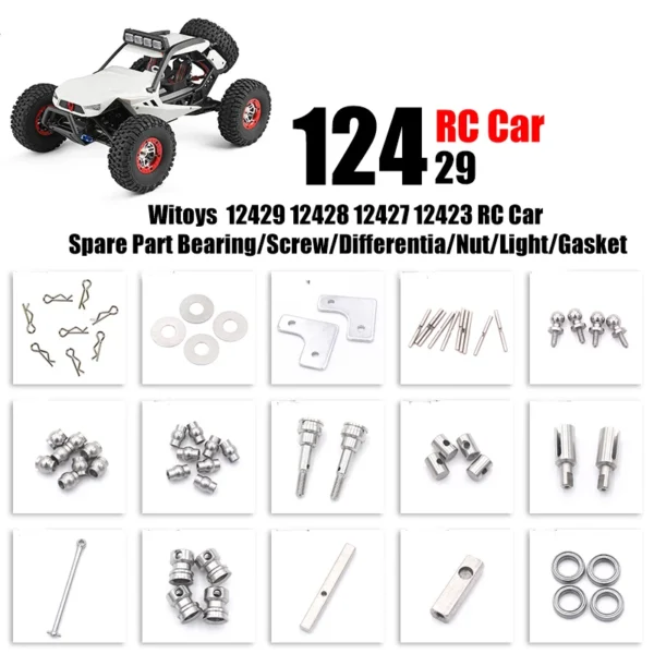 12429 Original Parts 0062-0100 Wltoys 12428 12427 12423 RC Car Spare Part Bearing/Screw/Differential/Nut/Light/Gasket/Shaft/Cup