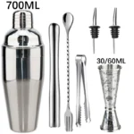 2025 New Cocktail Shaker Professional Stainless Steel Bartender Wine Cup Cocktail Mixer Martini Cocktail Shaker Bar Set