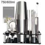 13-22Pcs 750ml 600ml Boston Cocktail Shaker Bar Tools Wine Mixer Set Bartender Cocktail Shaker Tool Kit with Holder - Image 4