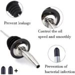 Stainless Steel Wine Bottle Stopper Olive Oil Pourer Dispenser Spout Bottle Pourer Stopper For Bottle Liquor Bar Accessories - Image 5