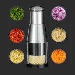 Stainless Steel Manual Hand Chopper Kitchen Tools Food Chopper Mini Garlic Mincer for Garlic Ginger Herbs Nuts - Image 2