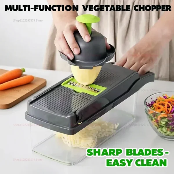 Kitchen Gadget Handheld Vegetable Slicer Julienne Grater Multifunctional Potato Shredder Vegetable Cutter for Salad and Cooking