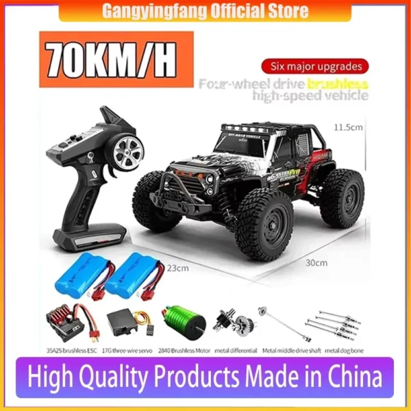 Rc Cars 16103Pro 50km/h or 75km/h with LED 1/16 Brushless Moter 4WD Off Road 4x4 High Speed Drift Monster Truck Kids Toys Gift