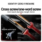 2pcs Word/Cross electrician screwdriver 12-220V Voltage Tester Pen AC/DC Induction Insulated Electricians Screwdriver Hand Tools - Image 4