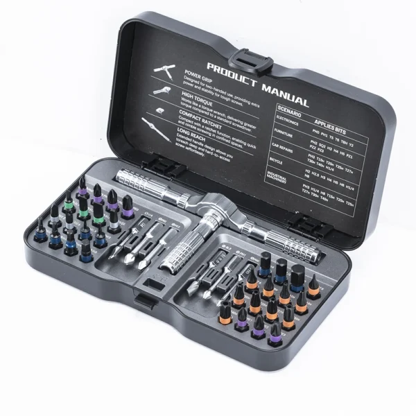 VMAN 40in1 Multifunction Ratchet Screwdriver Set Multi Magnetic Bits Mini Repair Tool Kit Household Tool For PC & Iphone Etc.