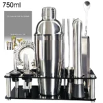 13-22Pcs 750ml 600ml Boston Cocktail Shaker Bar Tools Wine Mixer Set Bartender Cocktail Shaker Tool Kit with Holder - Image 5