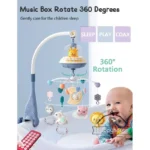 Musical Baby Crib Mobile with Lights Music Projection for Infants Remote Control Crib Toys for Newborn Baby Mobile for Crib Toys - Image 4