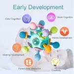 Baby Toys 0 12 Months Rotating Rattle Ball Grasping Activity Baby Development Toy Silicone Teether Baby Sensory Toys for Babies - Image 3