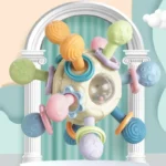 Baby Toys 0 12 Months Rotating Rattle Ball Grasping Activity Baby Development Toy Silicone Teether Baby Sensory Toys for Babies - Image 5